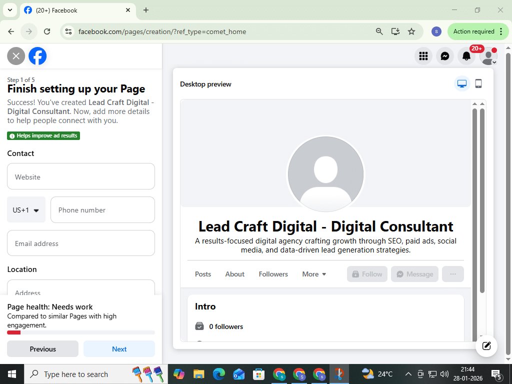 simple way to creat facebook pager